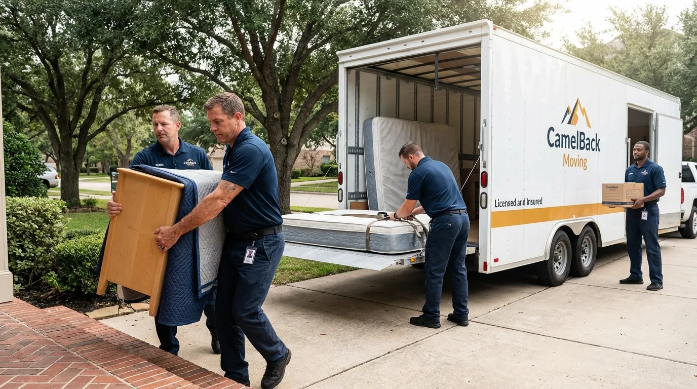 Crew loading residential truck for cross-state move from Winthrop Harbor, IL