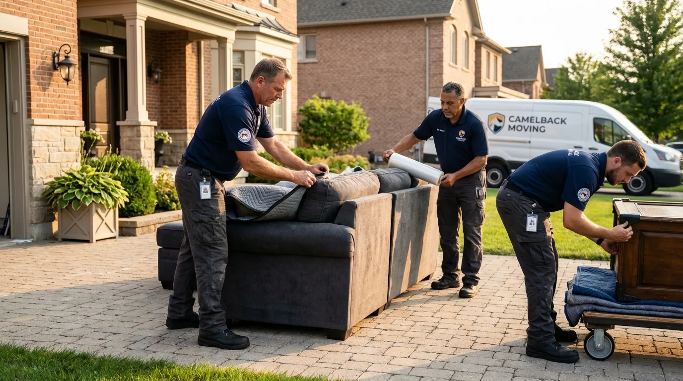 Large estate moving crew wrapping furniture in Winthrop Harbor, IL