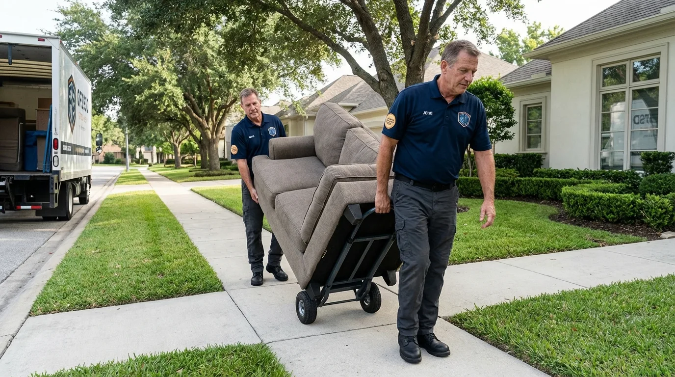 Local residential moving crew loading furniture in Winthrop Harbor, IL